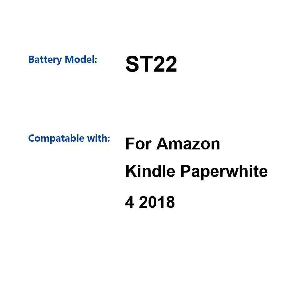 

Долговечный аккумулятор емкости 1500 мАч для планшета Amazon Kindle Paperwhite 4 2018 ST22