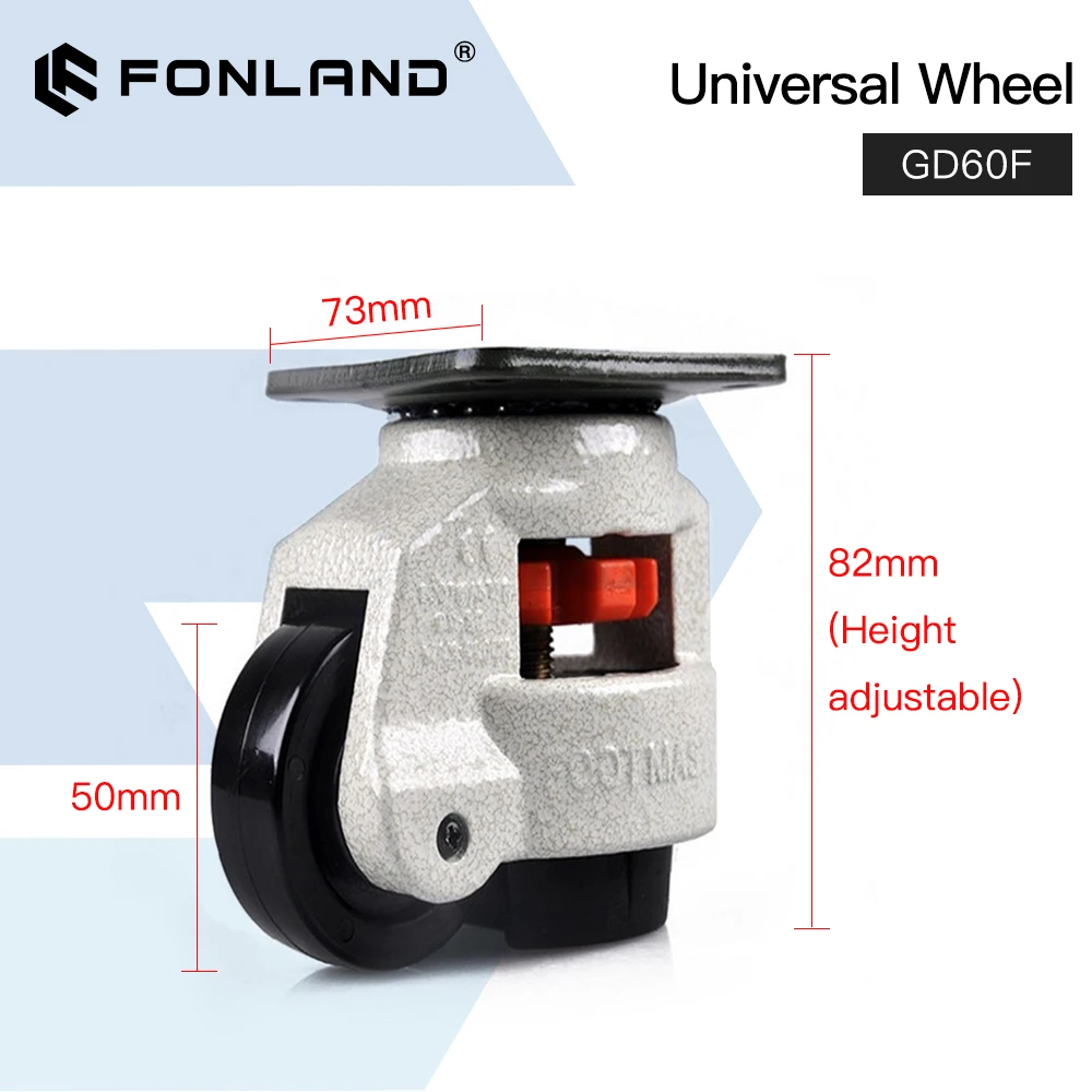 FONLAND 범용 휠 GD60 CO2 레이저 절단 및 조각 기계, 고품질 두꺼운 알루미늄 쉘 고무 시트 롤러
