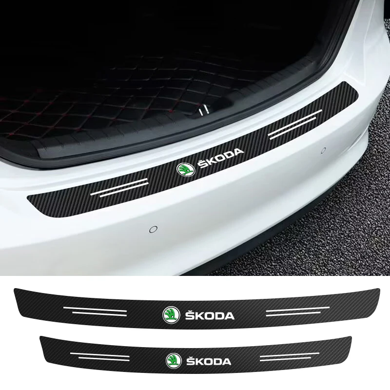 

Carbon Fiber Car Rear Bumper Trunk Guard Protected Sticker For Skoda Fibia 2 Superb Octavia 2 MK2 FL A5 2009 2010 Accessories