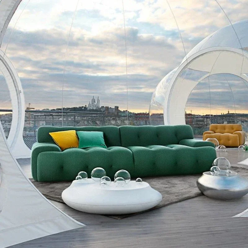Straight row fabric sofa