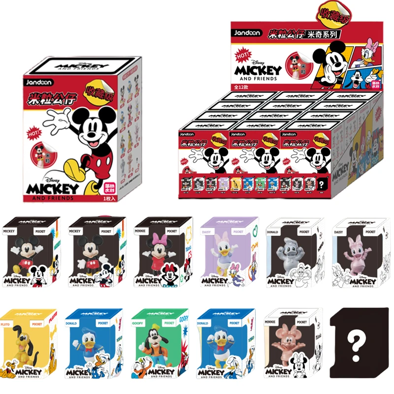 Disney Jandoon Original Mickey Minnie Donald Goofy Pluto Blind Box Puppe Reis Korn Mini Action Figur Modell Spielzeug ornament Geschenk