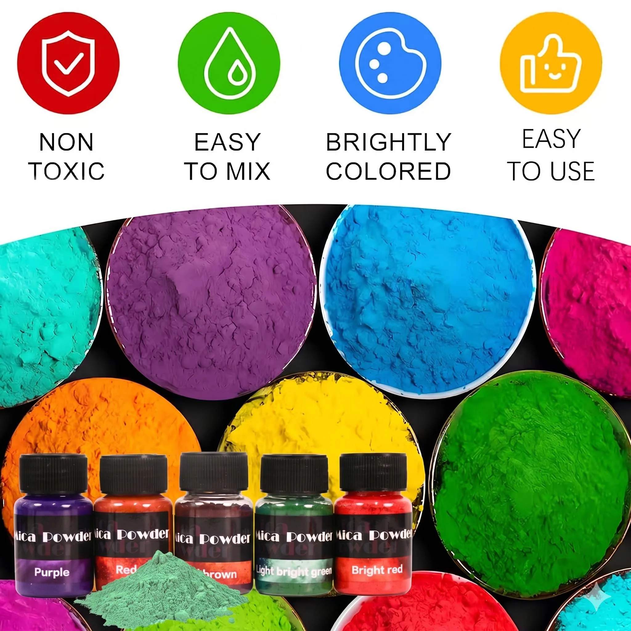 LEQU Cement Pigment Powder 12 Colors Set Mineral Dye for Gypsum Concrete Plaster Cement Crafts DIY Handmade Decoration