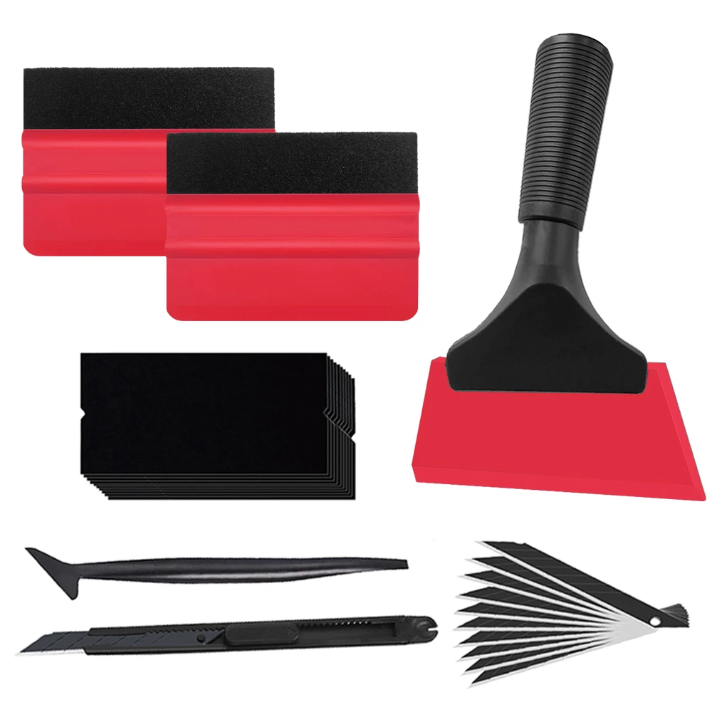Vinyl Scraper Window Film Tint Tools Automotive Film Cutting Tool Car Wrapping Tool Felt Edge Squeegee Go Corner