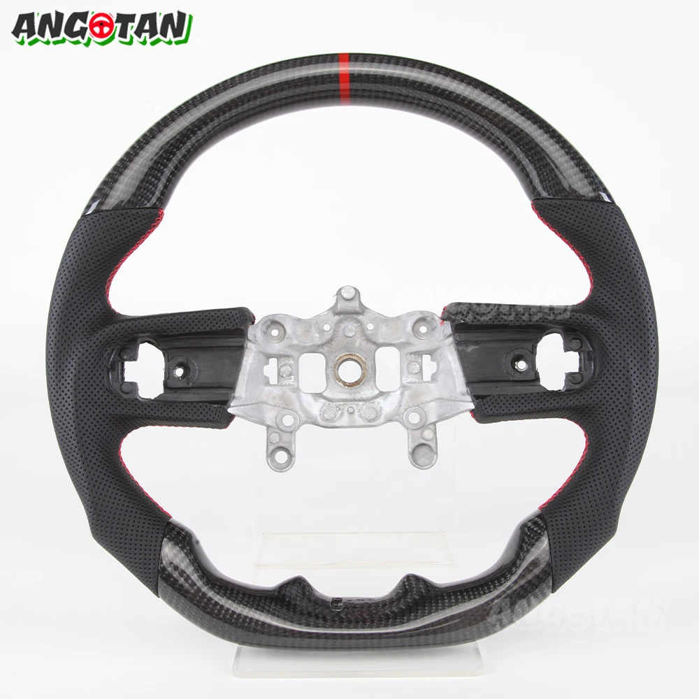 

For Jeep Wrangler JL Heating Steering Wheel Wrangler JL 2018-2023 Carbon Fiber Leather Car Steering Wheel Flat Bottom D Shape