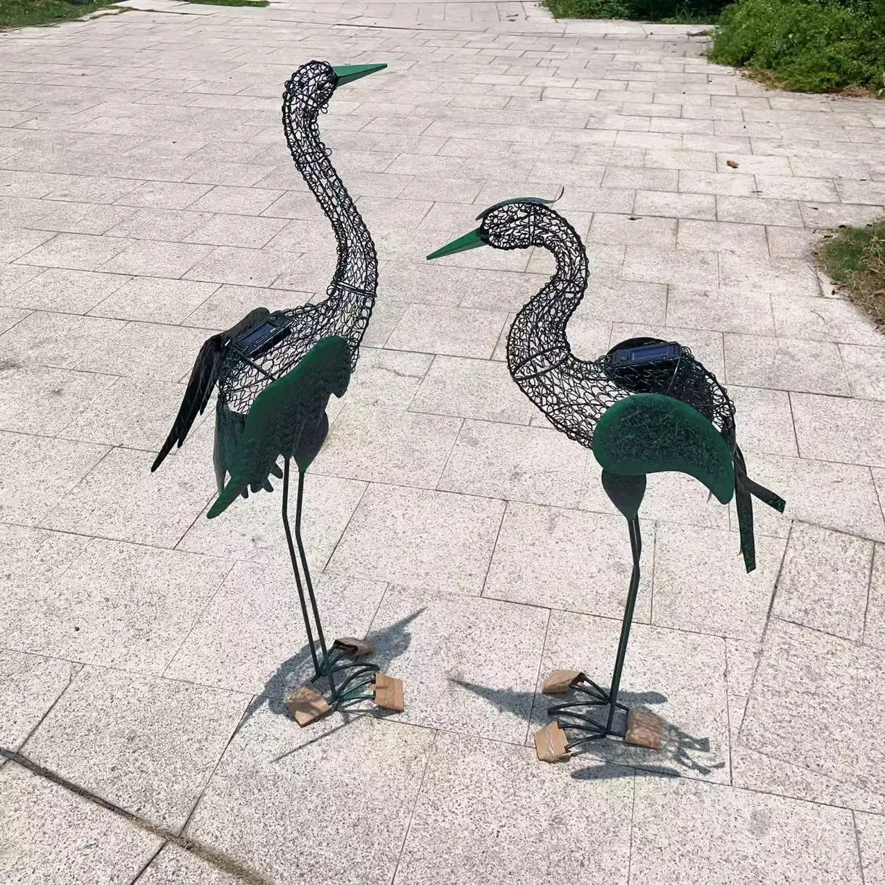 

Скульптуры садового журавля Shorayn, скульптуры синей шипы для уличных журавлей, декор, металлические птицы, садовое украшение на открытом воздухе