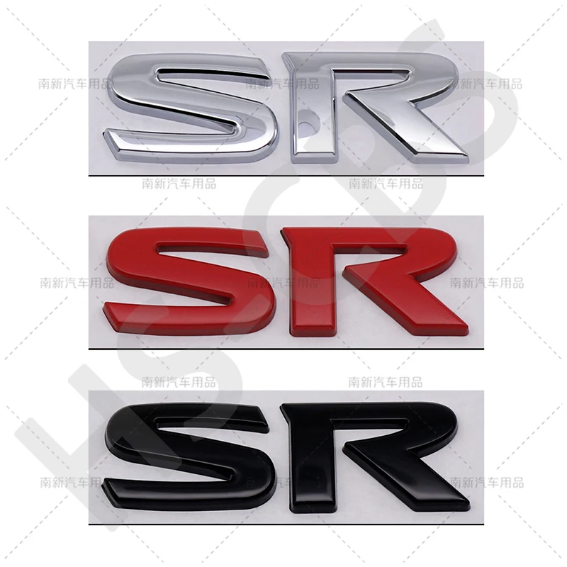 Estilo do carro sr 3d carta de metal tronco traseiro do carro emblema adesivos para nissan tiida teana qashqai blubird bagageira logotipo adesivo