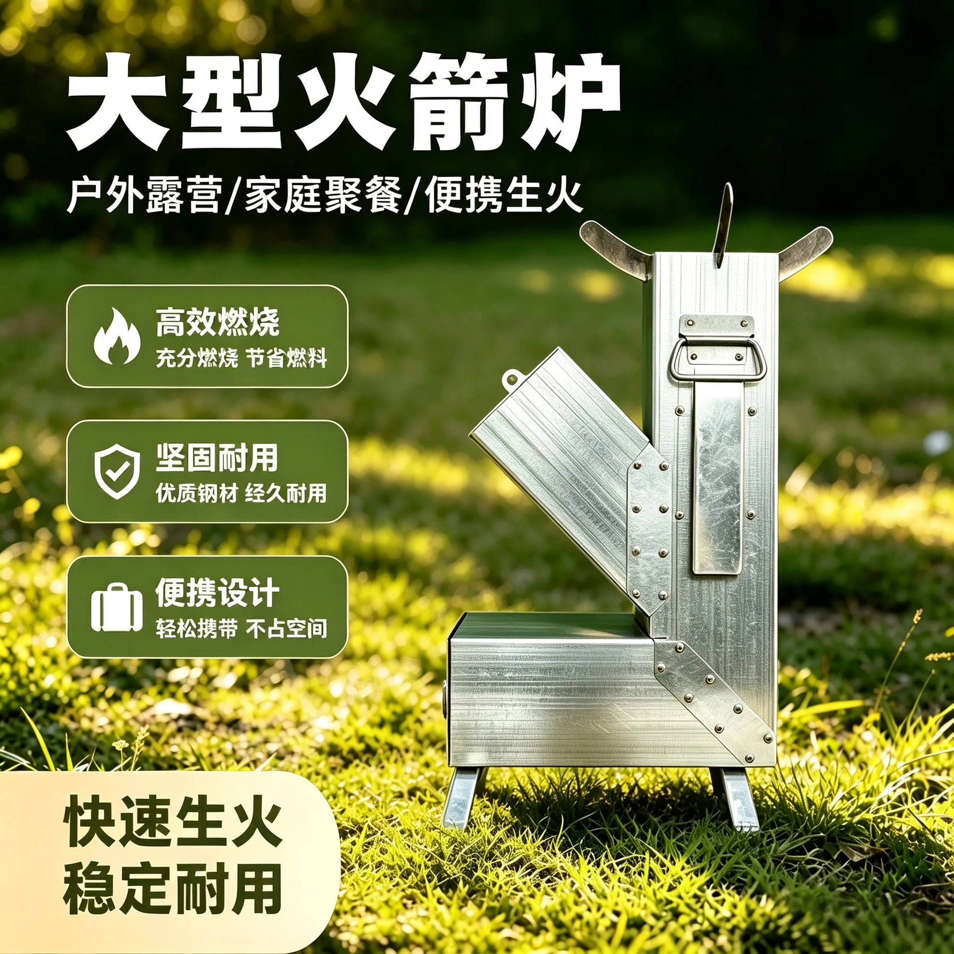 Folding Stove New Outdoor Camping Picnic Travel Car Portable Firewood Stove Fishing Heating Artifact