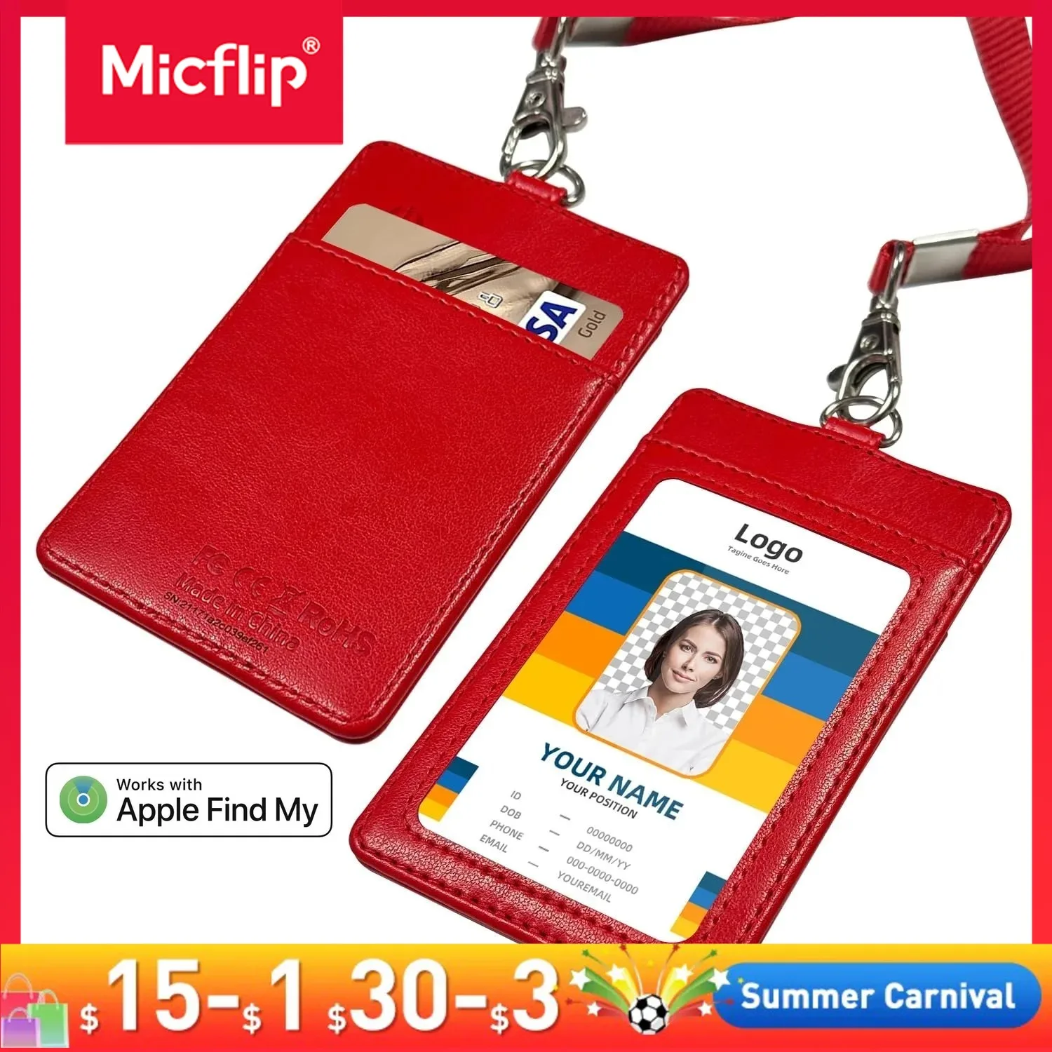 Card package with positioning system - Work ID student ID finder - Apple Find my, only compatible with iOS system