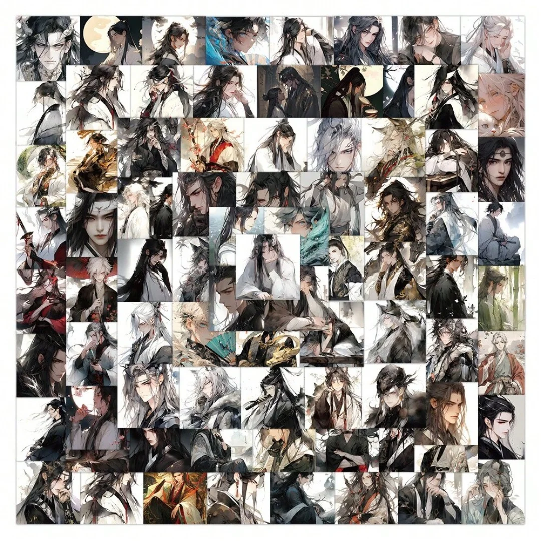 

60 Pieces of Ancient-Style Handsome Man Cartoon Waterproof Stickers, Phone Case Decoration Stickers, Planner Stickers, Stickers, Waterproof Stickers, Advantages: Waterproof, Can Be Re-Pasted Repeatedly, No Residue, Exquisite Design.