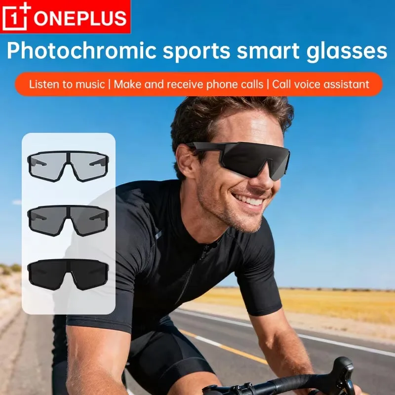 Oneplus Color Change AI Glasses Intelligent Bluetooth Glasses Earphones 2-in-1 Riding Windproof Goggles Black Technology Glasses