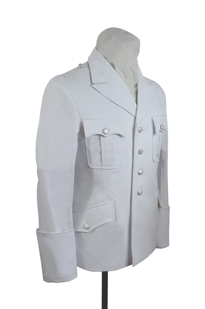 Túnica de verano de gabardina blanca, GUDC-031, WWII, Geman Elite M32