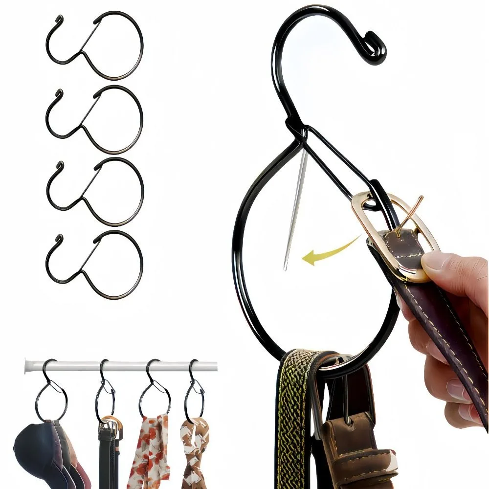 Hanger Hook Heavy Duty Belt Hanger Wall Mounted Rust-Proof Belt Hook Belt Hanger S Shaped Hook Closet Organizer Office