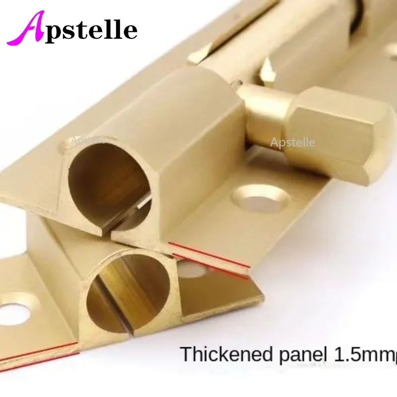 Apstelle 4 dimensioni Porte in ottone Chiusura a scatto scorrevole Bullone Chiusura a scatto Barile Cancello di casa Hardware di sicurezza Bagno