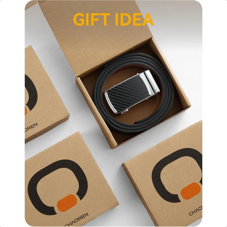 CHAOREN Mens Belt Leather Ratchet Belt Customizable Fit Effortless Style 35mm