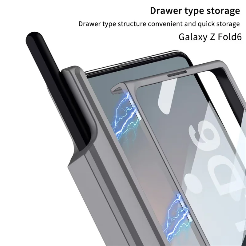 For Samsung Z Fold 6 5 4 3 Magsafe Case Wireless Charging Magnetic Hinge Pen Holder Stand With Film Cover For Galaxy Fold5 Fold7 - Image 6