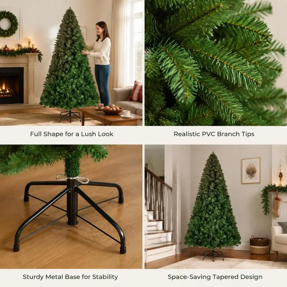 Sapin de Noël artificiel 220 cm – 1 346 pointes et pied métal