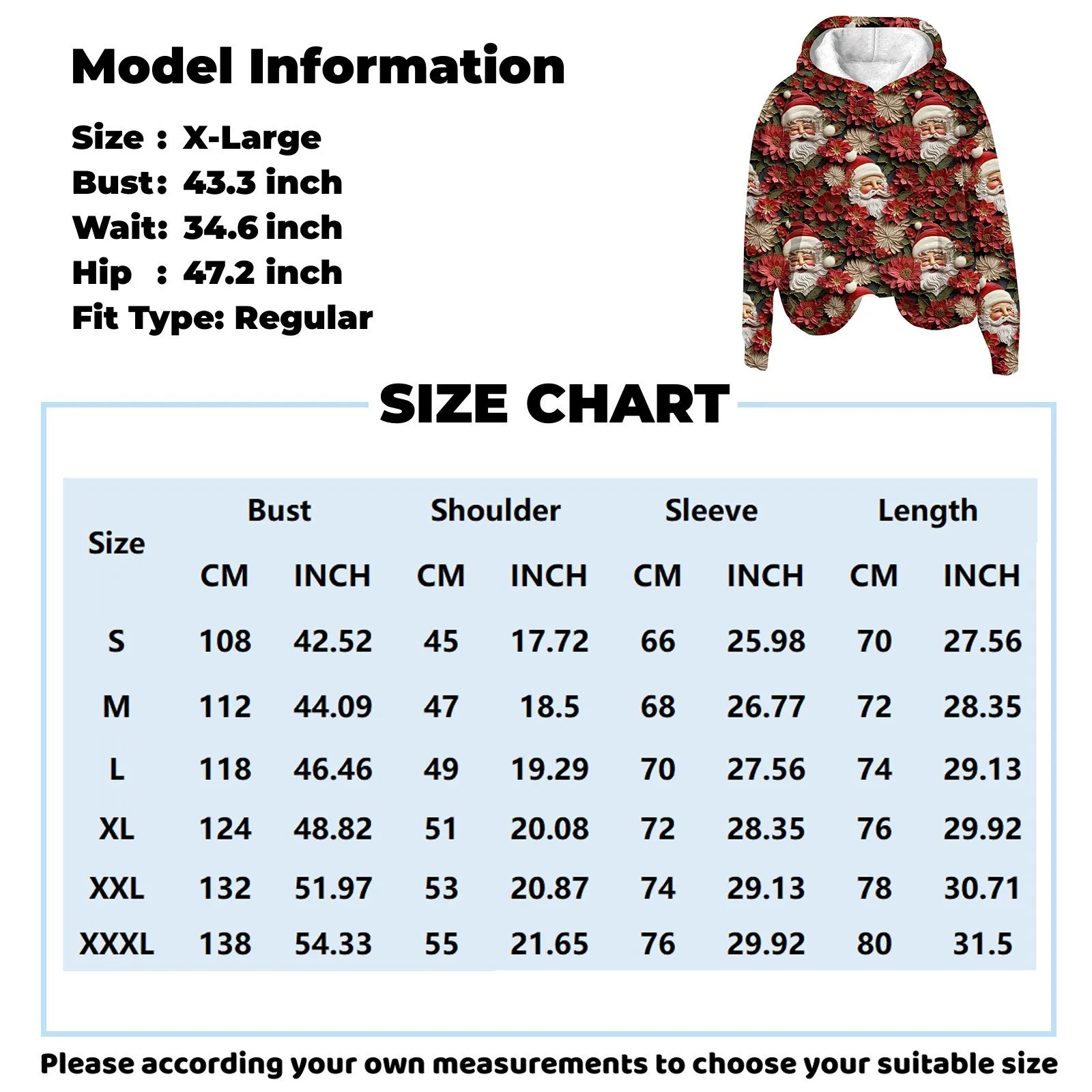 Christmas Women's Hooded Sweatshirt Christmas Printed Elements Fashion Fall and Winter Oversized Women's Holiday Hooded Top 2024