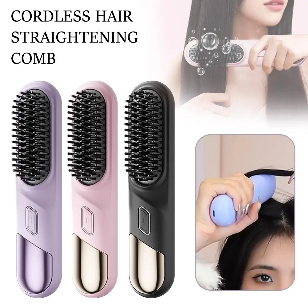 Wireless Straight Hair Comb Negative Ion Portable Anti-scalding Beauty Tools Styling Comb Hair Care Hair B8p7