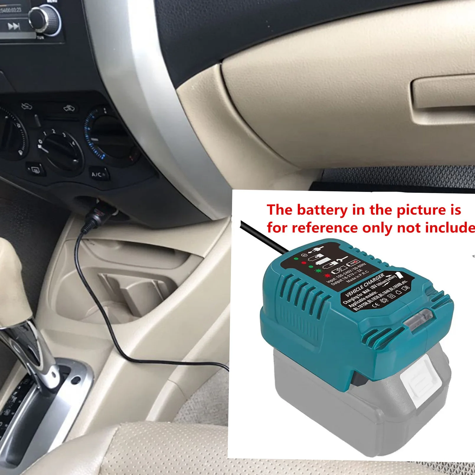 12V/24V Li-ion Battery Mini Compact Car Charger for Makita 18V Lithium Ion Battery BL1860 BL1850 BL1845 BL1840 BL1830 BL1815