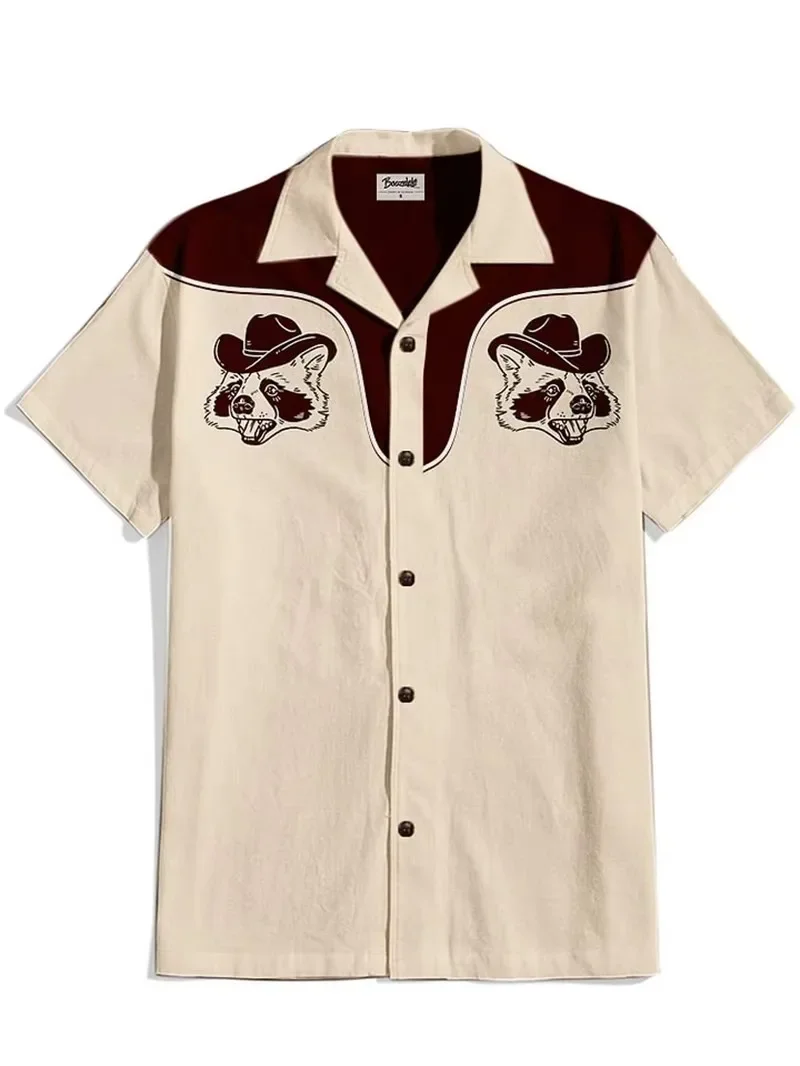 Shirts for Man Hawaiian Men's Retro Short Sleeved Shirt Breathable Tops Casual Wear Summer Fashion Shirt Man Clothing