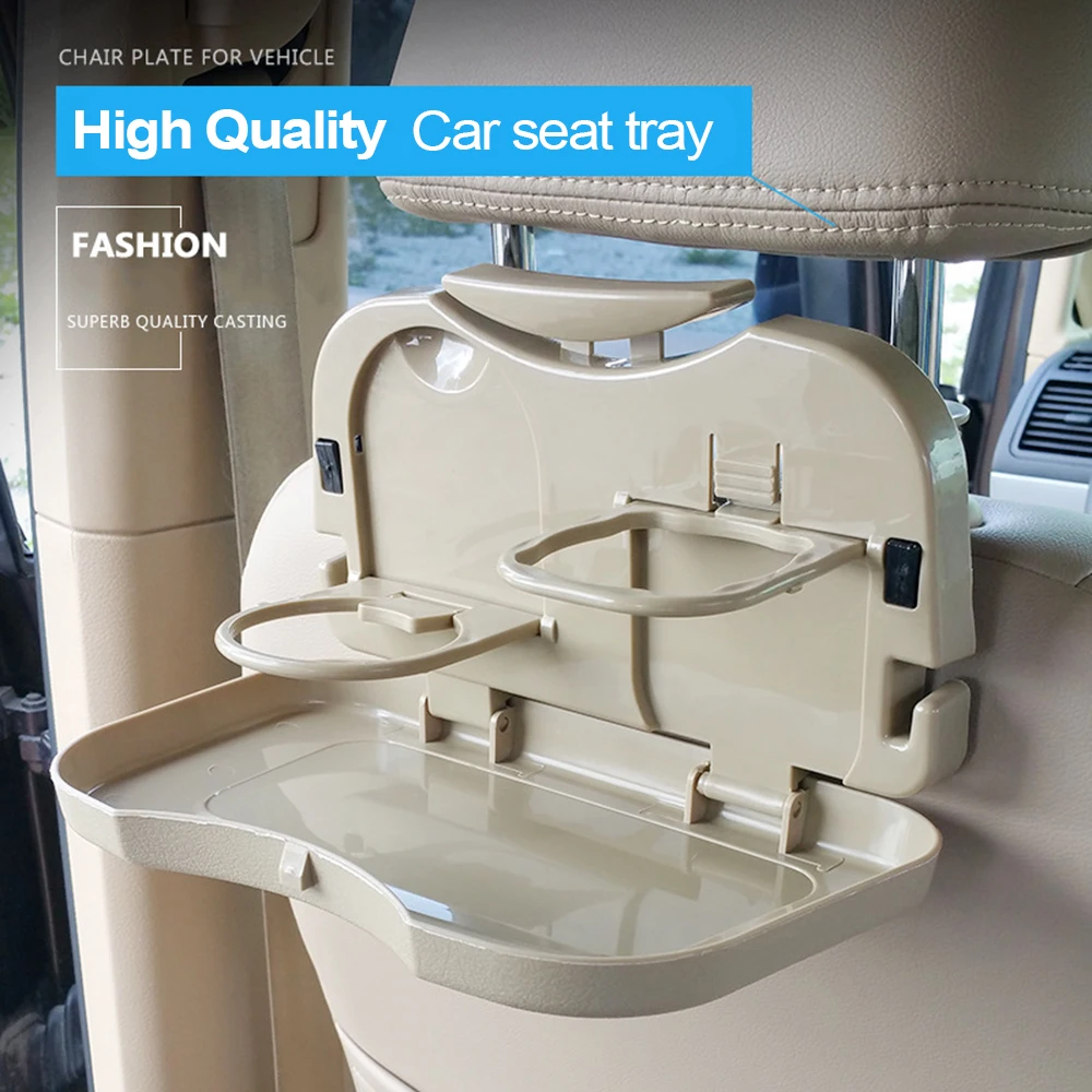 Car Mini Desk Handle Table Seat Back Holder Folding Meal Tray Drink Cup Coffee Stand Storage Case Off Road Auto Accessories