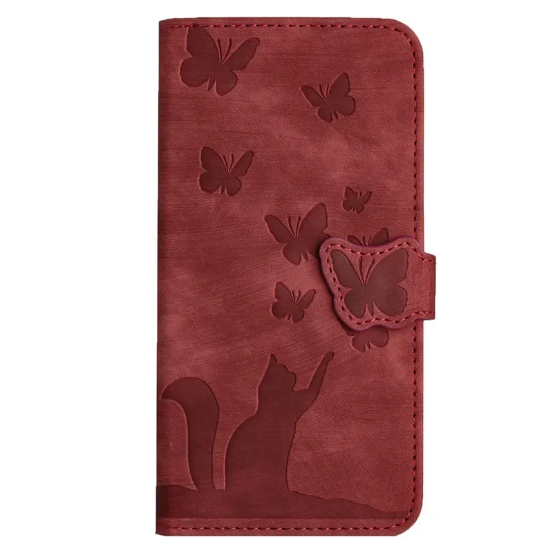 Wallet Bags Flip Cover For A35 A55 Etui Cat Leather Case on For Samsung Galaxy A35 A55 A15 A25 5G A05S SM-A356B 556B Fundas Capa