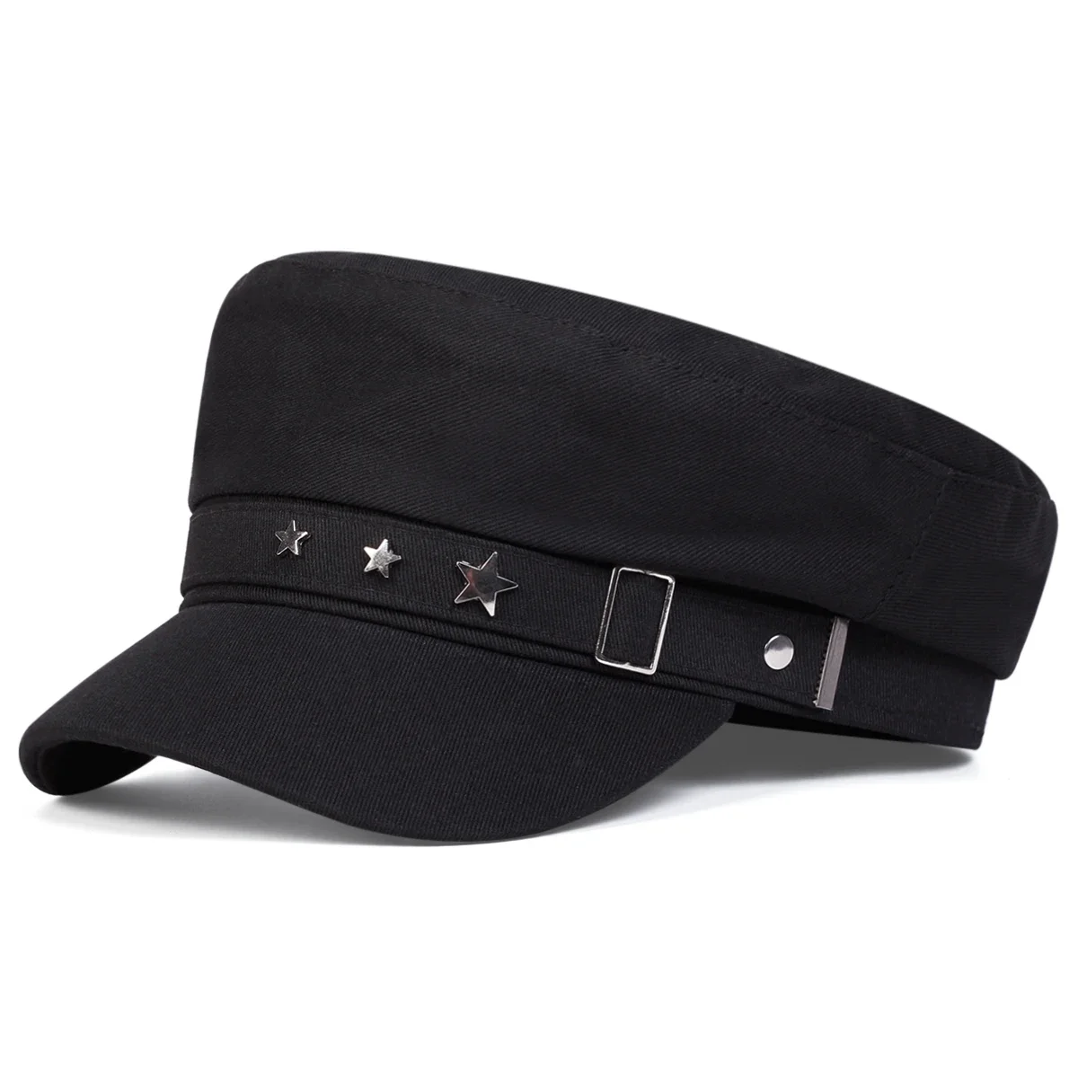 Unisex Five-Pointed Star Personality Military Hats Flat Top Baseball Caps For Women Outdoor Sports Cadet Sunscreen Hat