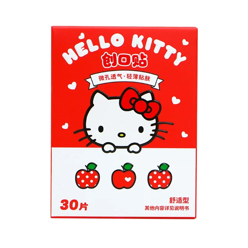 ضمادات Hello Kitty Apple Season 30 قطعة من اللدائن اللاصقة المقاومة للماء وجيدة التهوية على شكل رسوم كرتونية لطيفة للأطفال والكبار #3