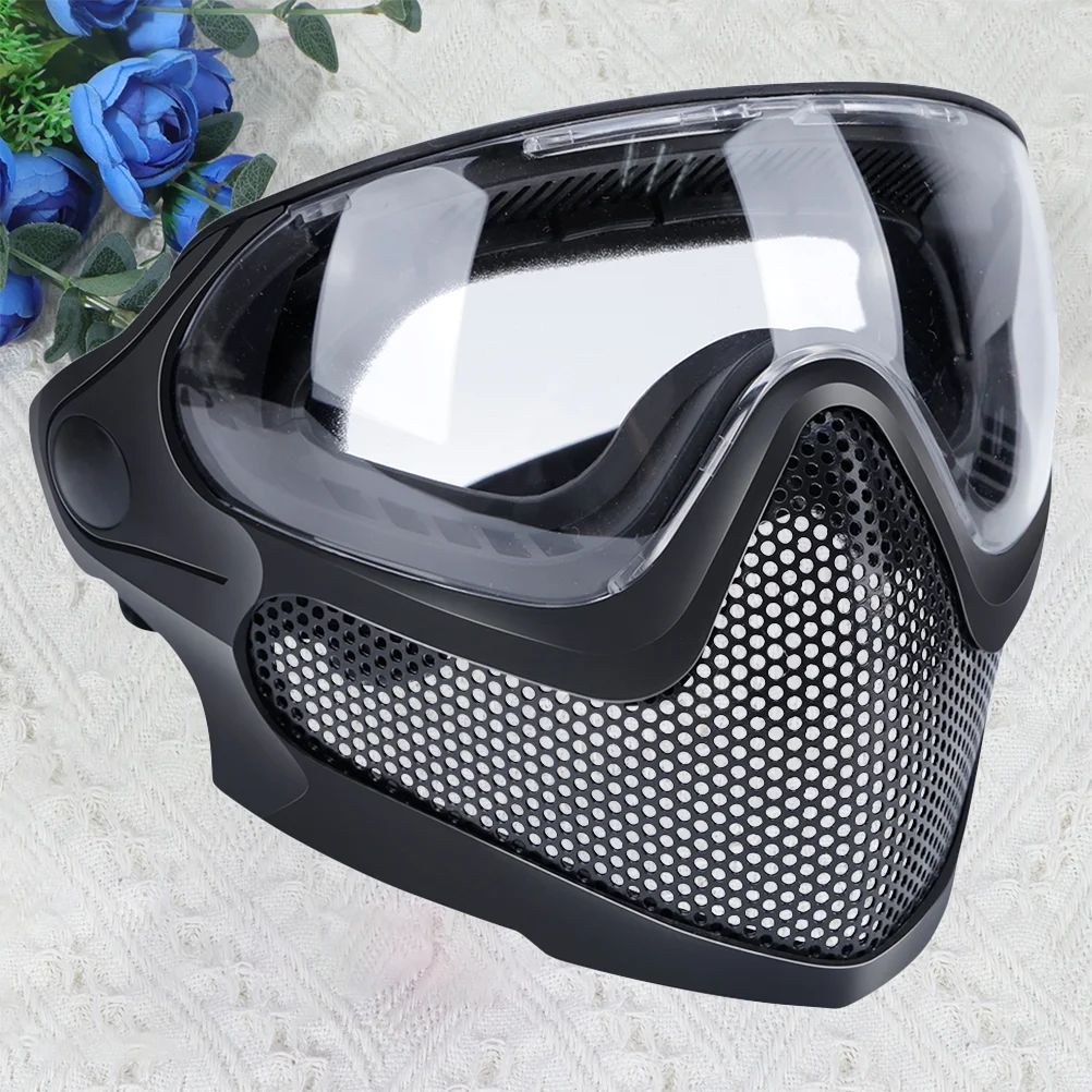 1PC Dual Mode Combat Mask Outdoor Game Mask Gear Steel Screen Protective Mask Unisex Outdoor Game Mask for Man Women (Black)