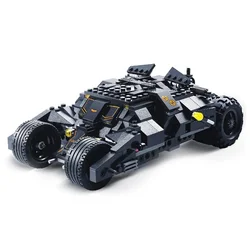 325pcs Building Blocks DIY Batmobile Vehicle Model Creative Car Tumbler Bricks Compatible 7888 Toys Christmas Gifts for Children