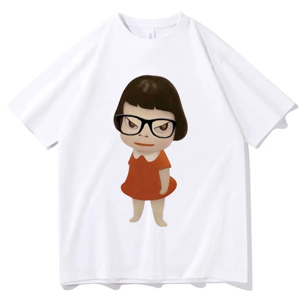 Yoshitomo Nara Wear Glasses Graphic T Shirts Unisex Fashion Art Aesthetic Trend Tshirt Men Women Casual Cotton Oversized T-shirt