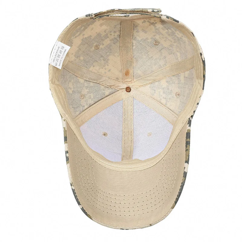 Unisex-Baseballkappe mit Tarnmuster, klassische dunkelgrüne Papa-Mütze, atmungsaktiv, verstellbar, taktische Hüte für Damen und Herren – Detail 5