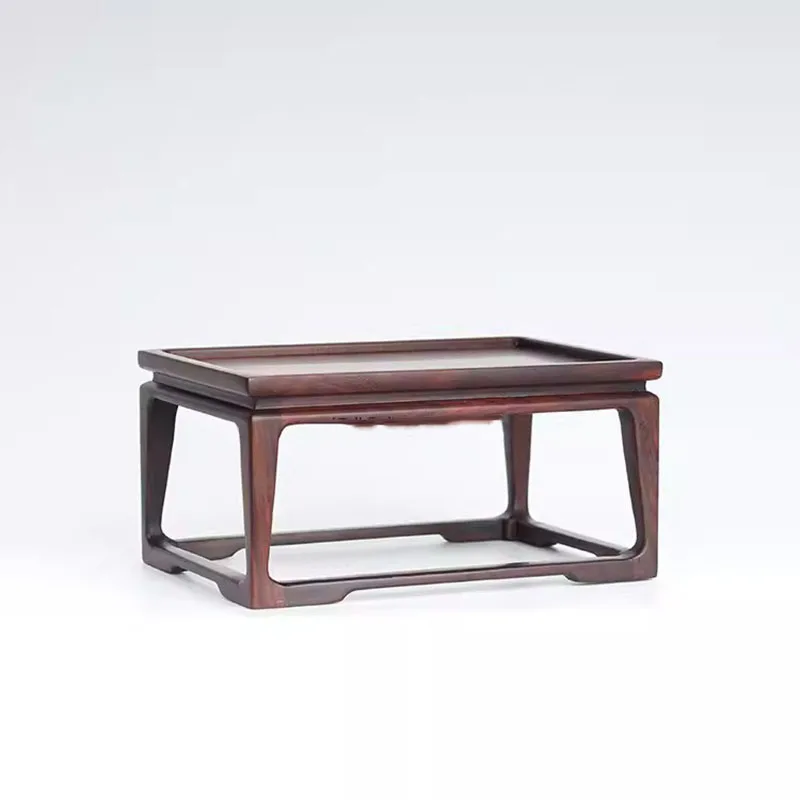 

SLN Dalbergia Cochinensis Pierre Wood Carved Square Bonsai Display Pedestal Vase, Artical Statue, Luxury Collection Base
