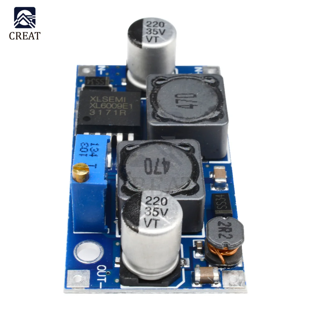 XL6009 Auto Step-up Circuit Boost Buck Adjustable Step Up Step Down Converter Module Solar 1.25-36V Voltage Board MOSFET Switch