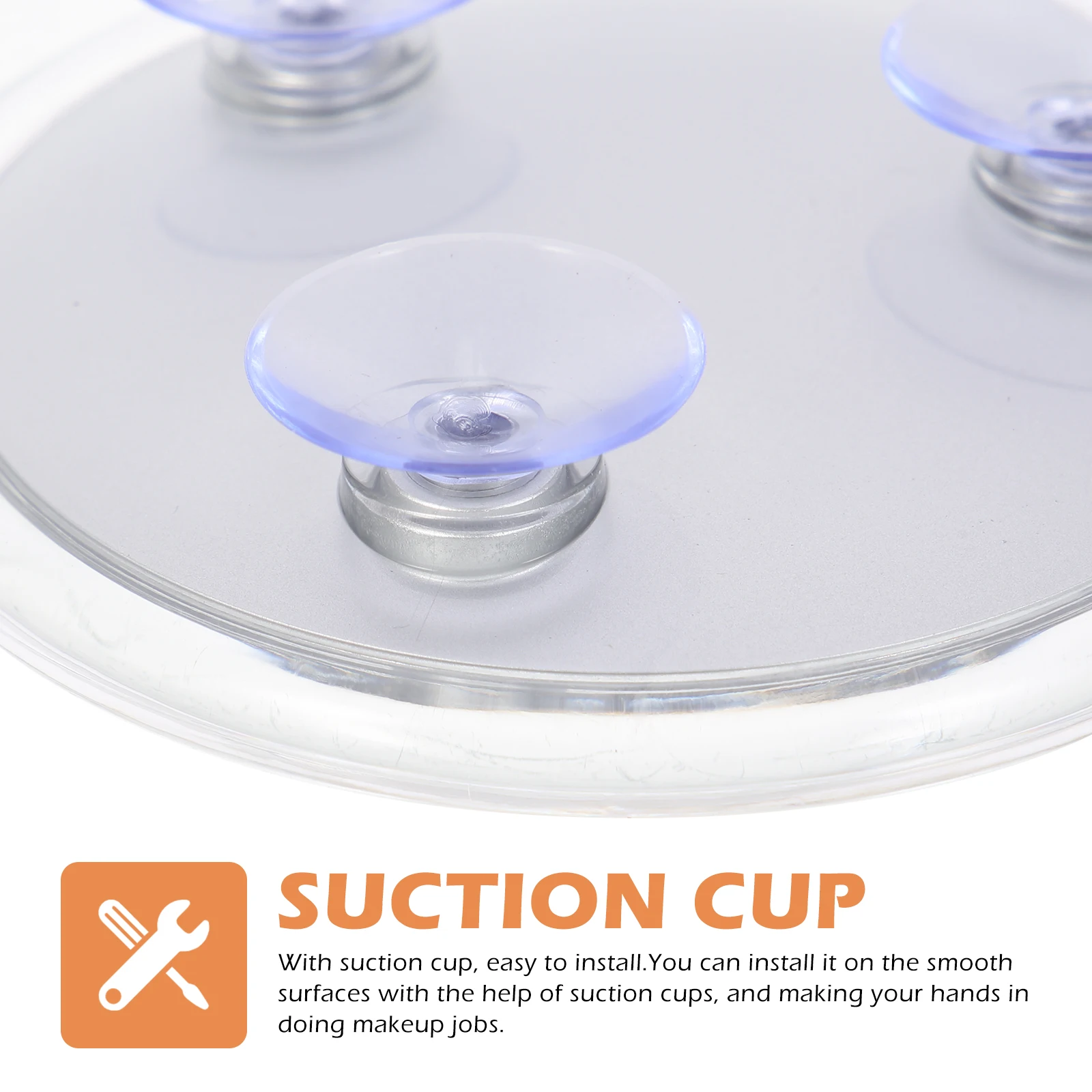 

Round Edge Magnifying Glass Makeup Mirror with Magnification Suction Cup Concealer White Mount Travel Mini Vanity
