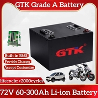 GTK 72V Lithium Battery 60Ah 100Ah 120Ah 150Ah 180Ah 200Ah 280Ah 300Ah Li-ion for 5KW 7KW 14KW Golf Cart Tractor Hybrid Car RV