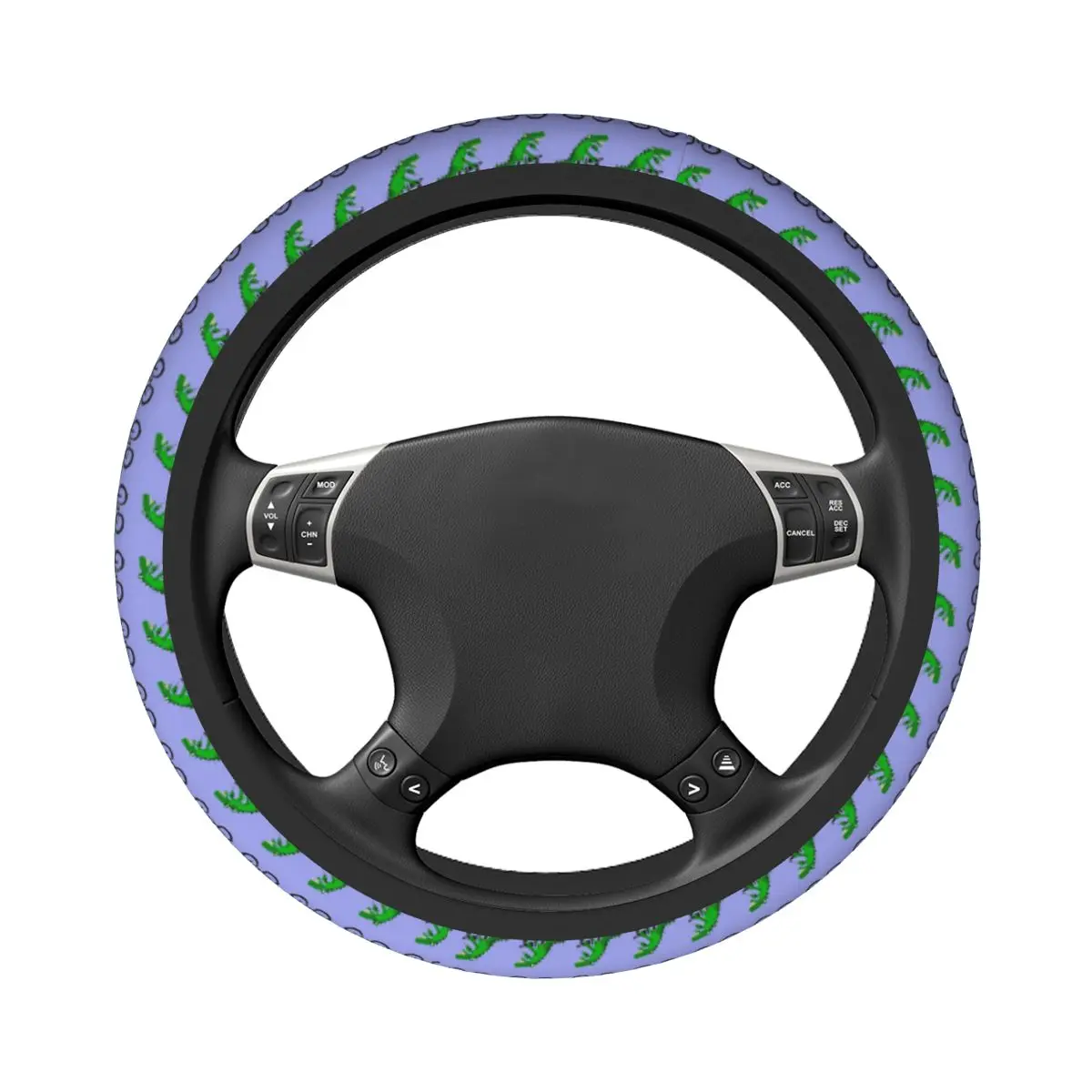 Funky Cool Alligator Riding Bicycle Car Steering Wheel Cover 38cm Auto Steering Wheel Protector Auto Decoration Car Accessories