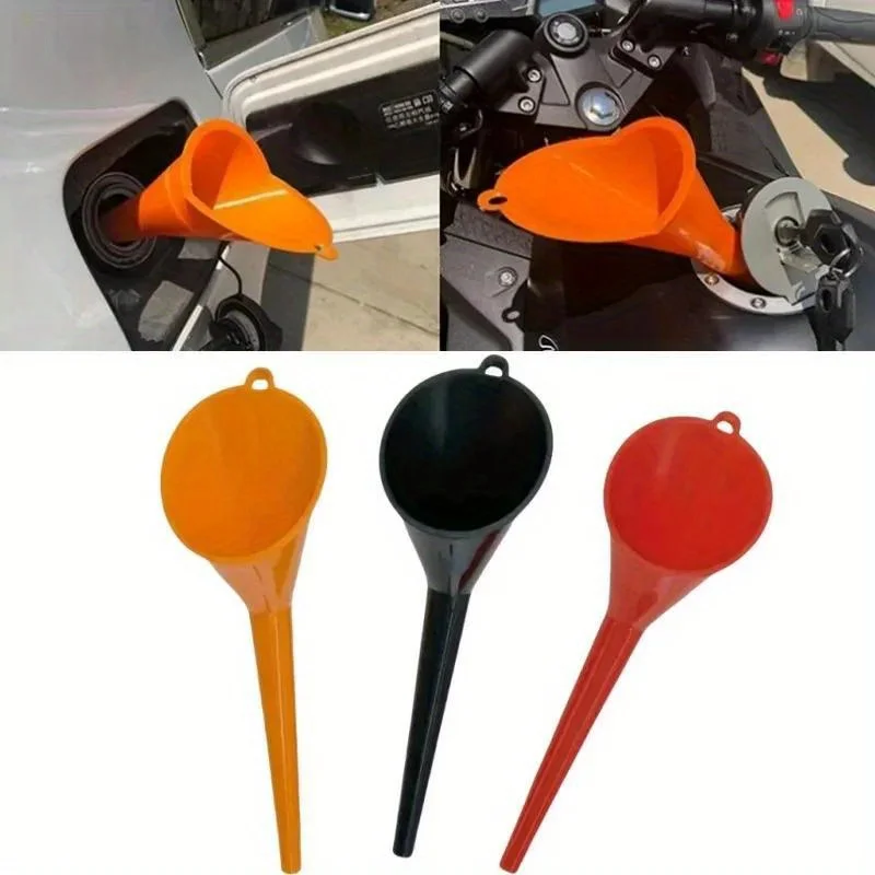 Car Long Stem Funnel Gasoline Oil Fuel Filling Tools Anti-splash Plastic Oil Funnel Motorcycle Refueling Tools Auto Accessories