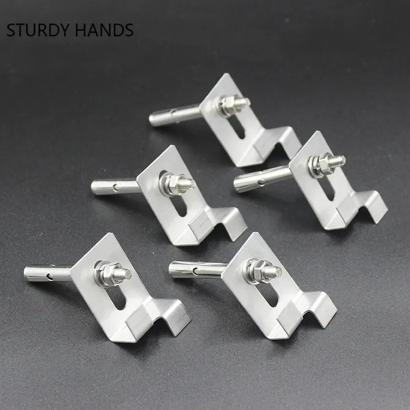 Imagem -02 - Stainless Steel Tile Dry Hook Double Bend Pendant Marble Curtain Wall Hanging Fixed Hardware Fastener Hook Hanging Piece 50 Pcs