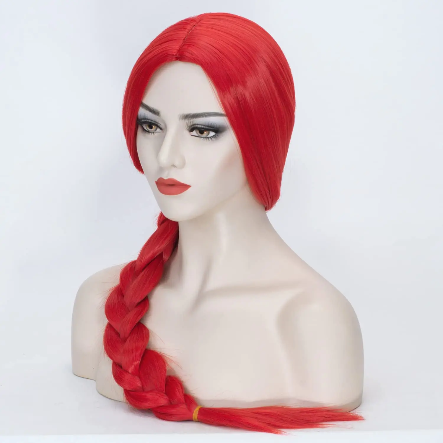 Long Red Wig with Braids for Women Jessie Cowgirl Cosplay Costume Braided Wig Straight Heat Resistant Red Wig Halloween Party