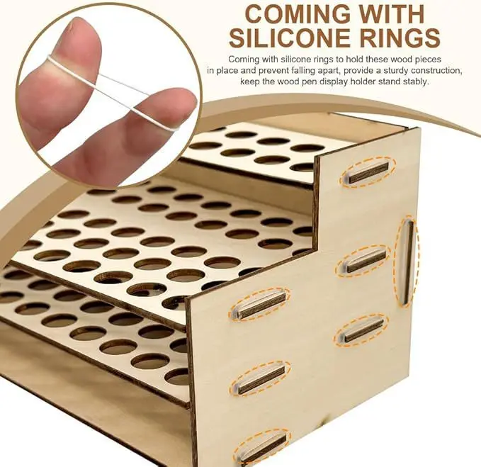 

Detachable Wooden Pen Stand Large Capacity Pen and Pencil Holder Organizer Rack for Desk Office Makeup Brush Storage