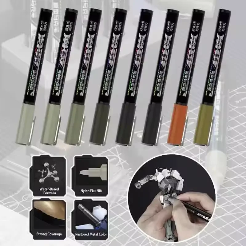 

Металлический маркер Stedi MS60-MS67, хромированный цвет зеркала на водной основе для Gundam Gunpla, инструменты для рисования моделей, хобби, инструменты для рукоделия «сделай сам»