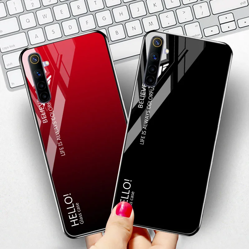 Tempered Glass Case For OPPO Realme 8 Pro Cover Funda Realme 7 9 Pro Plus XT 8i 9i 5 C3 C11 6i A9 A5 2020 A16  Coque Housing