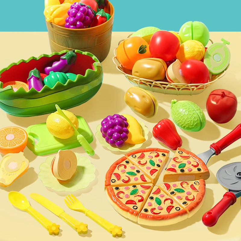 Giocattolo da taglio per pizza per bambini Simulazione Dinette per pizza in plastica Giocattolo per bambini Cucina Giochi di finzione Cucina di cibo Giocattoli da cucina per ragazze Bambini