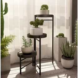 Indoor Folding Plant Stand, Succulent Green Luo Stand for Flowers, Balcony, Flower Base, Iron Decoration, Flower Holder