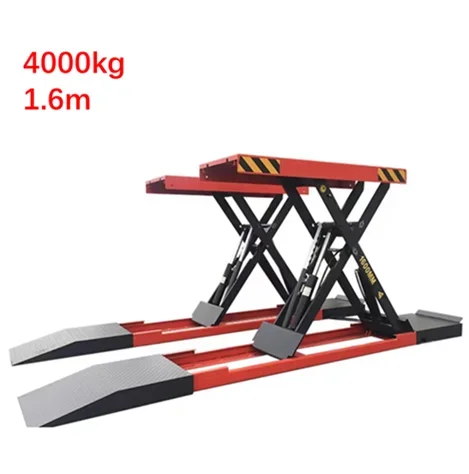 1.6 متر 4000 كجم رافعة سيارة مقصية هيدروليكية مع شهادة CE أربع اسطوانات منصة رفع مقصية #2