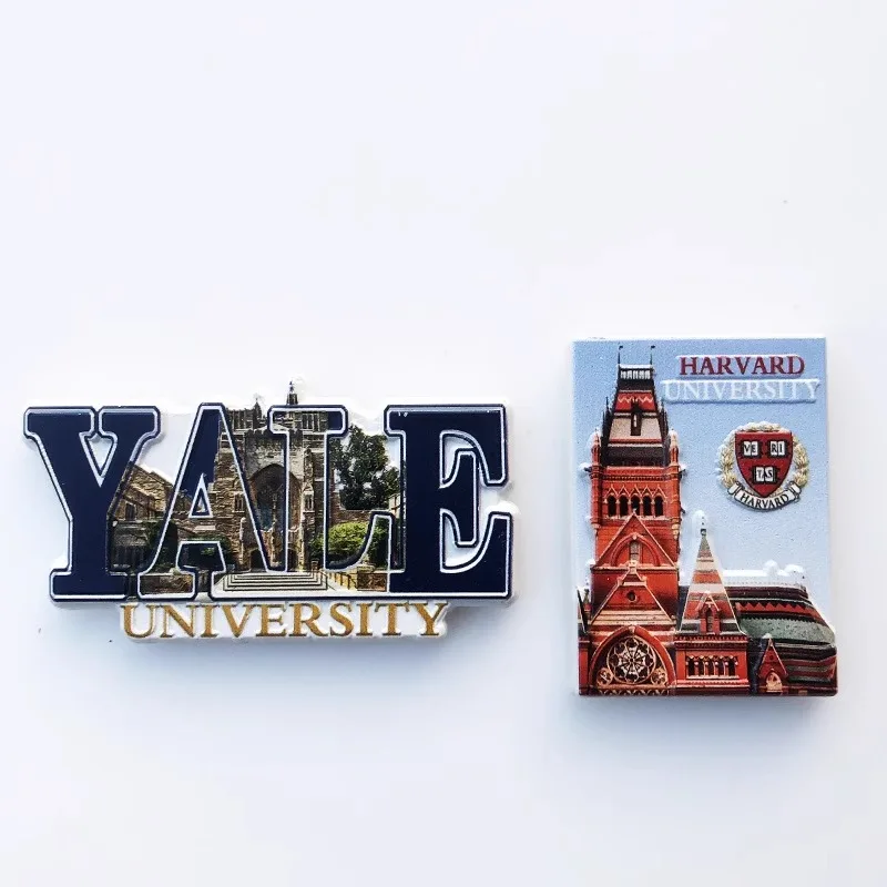 American Ivy League creative magnetic refrigerator stickers Harvard Yale University travel souvenir decorative relief