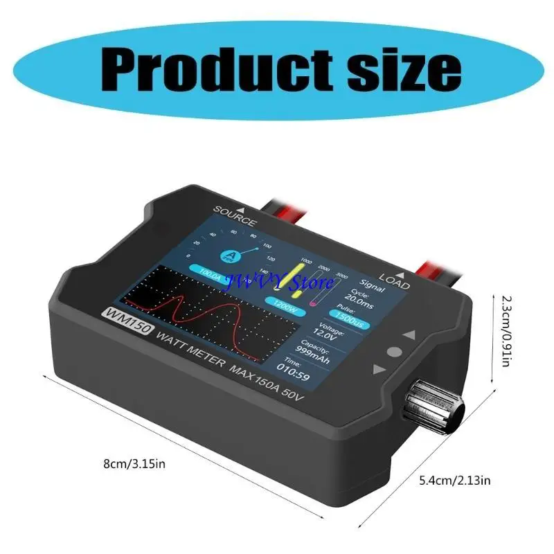 573a оборудование для тестирования электроэнергии WM150 150A 50 В ватт -метра Power Tester ЖК -дисплей для моторных исследований