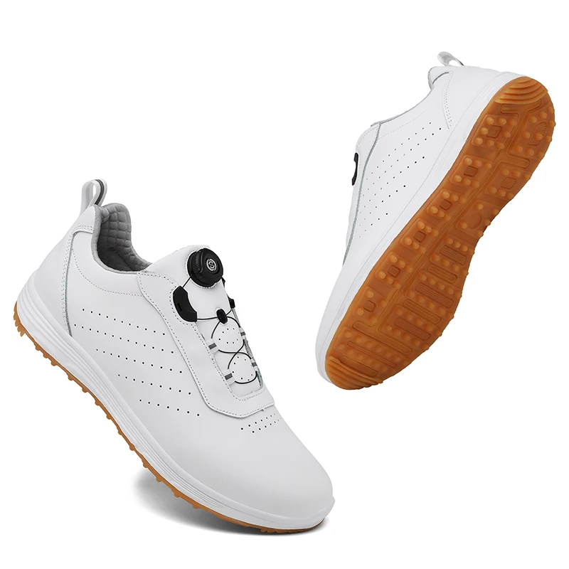 

2024 New Stylish Men Golf Sport Shoes Leather Male Golfer Sport Training Shoes Professional Mens Golfing Athletic Trainers