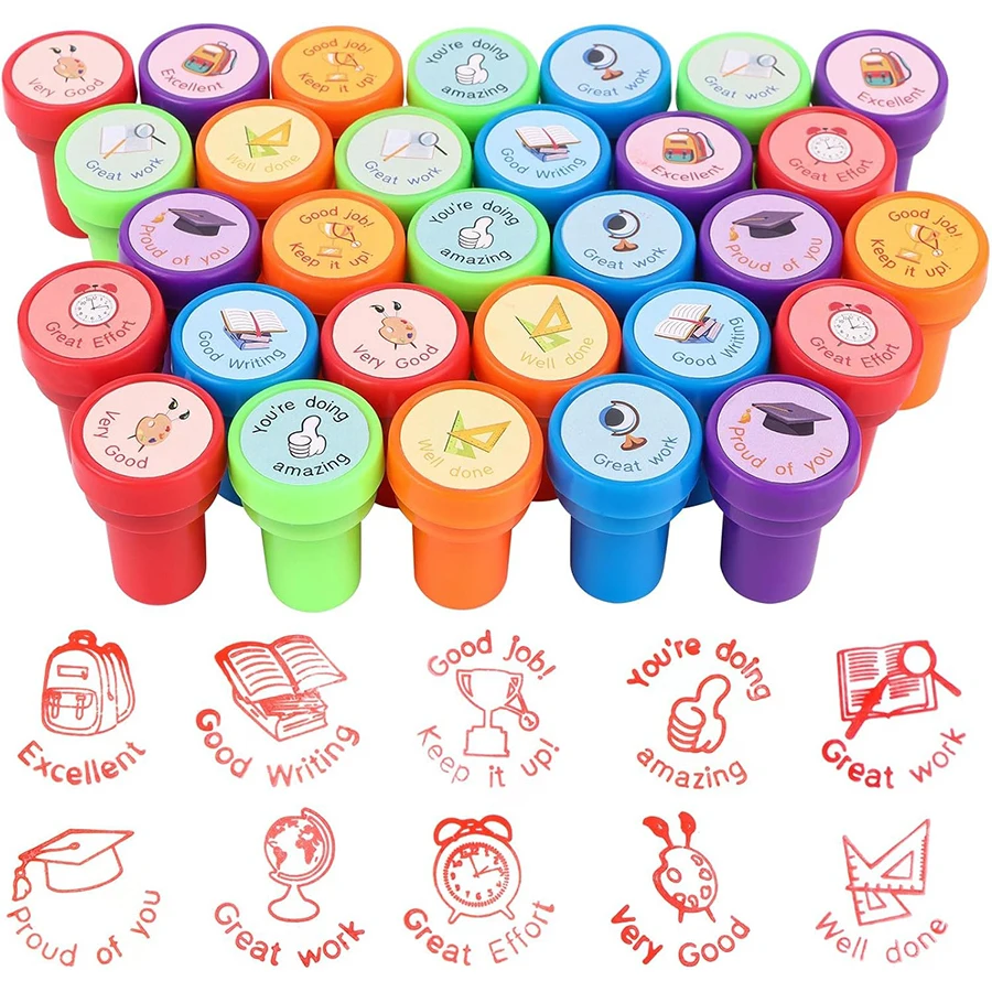 5/10pcs Graffiti Seal More Than 100+Styles Random Ship Art Drawing Graffiti Accessories Student Award Stamp Birthday Party Gifts